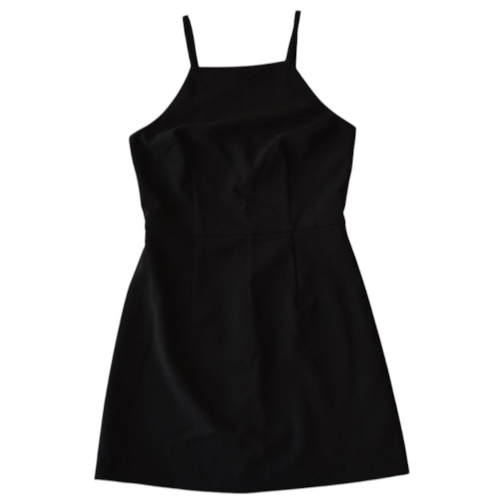 French Connection Whisper Light Black Square Neck Halter Mini Dress Size 4